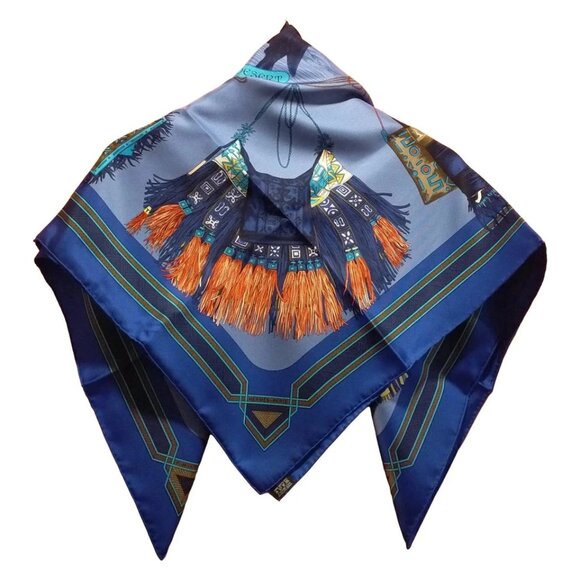 HERMES Carre 90 - Blue Navy Multi Scarf 340-082325 - Picture 2 of 4